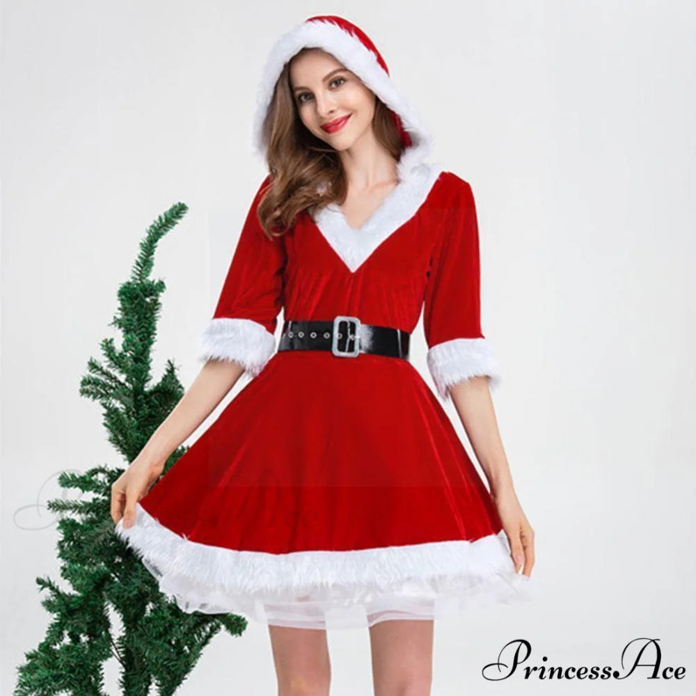 Christmas Adult Half Sleeve Ladies Dress