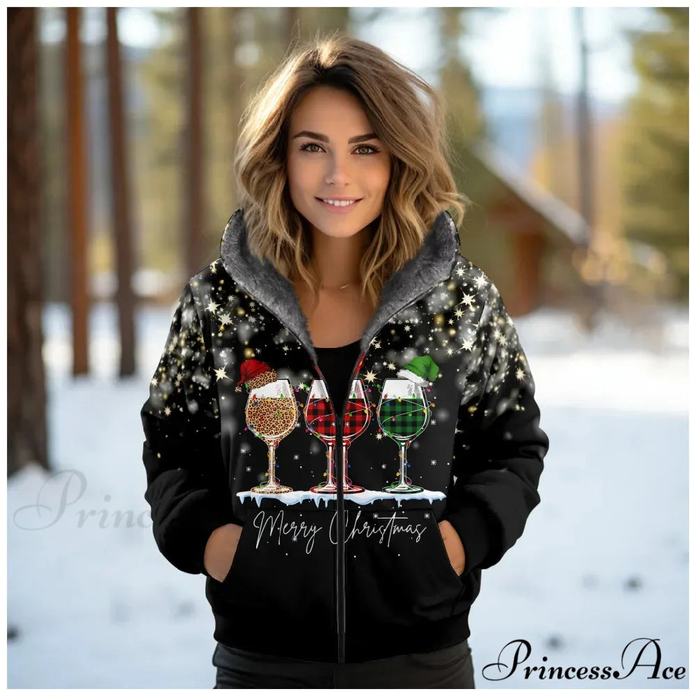 Christmas Fleece Deer Print Coat green 4 / XXS