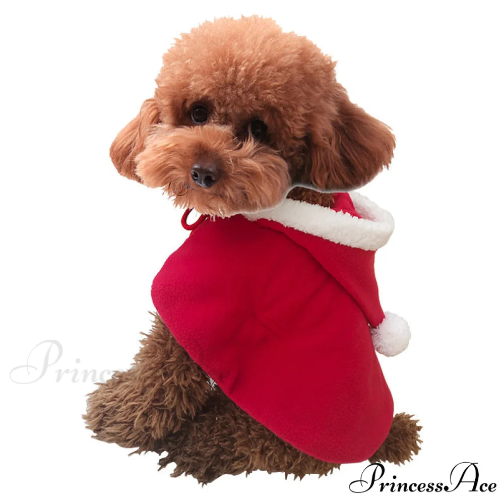 Christmas Pet Cat Winter Cloak Red Cloak / S