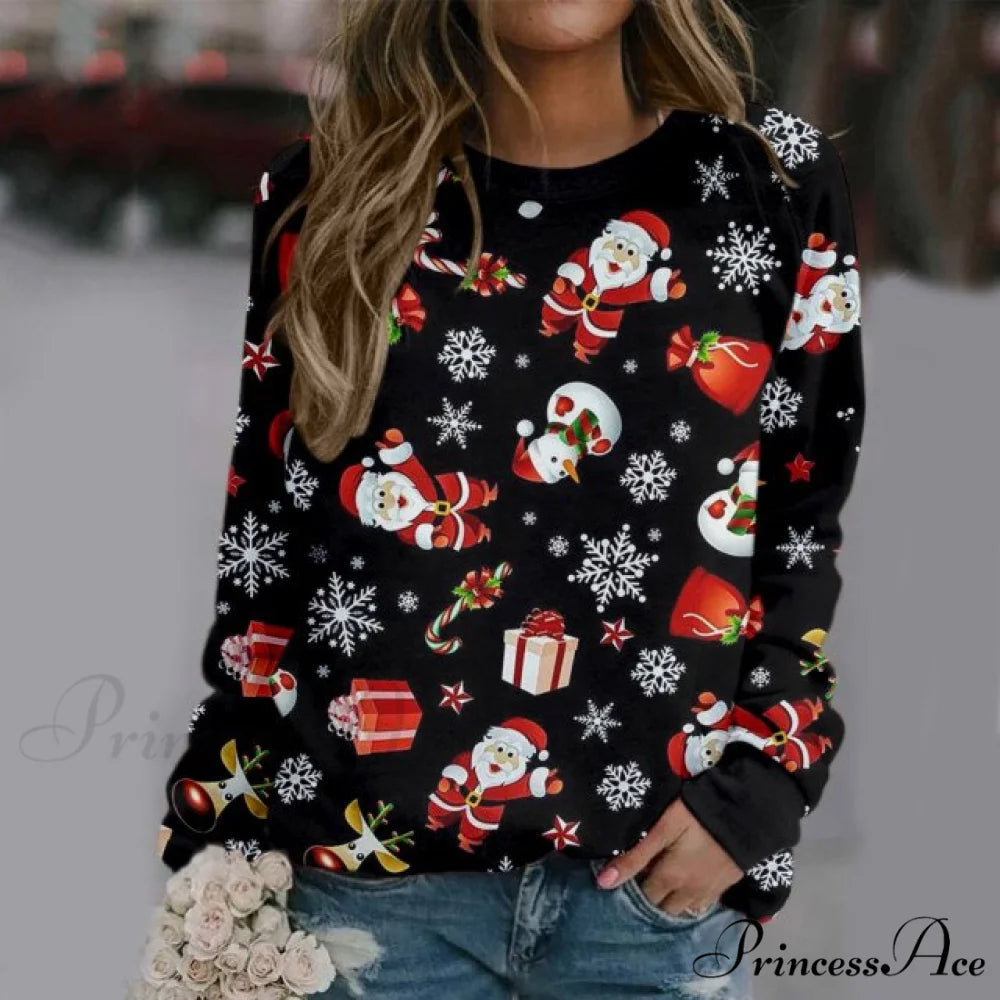 Christmas Pullover Sweater Top Red / S