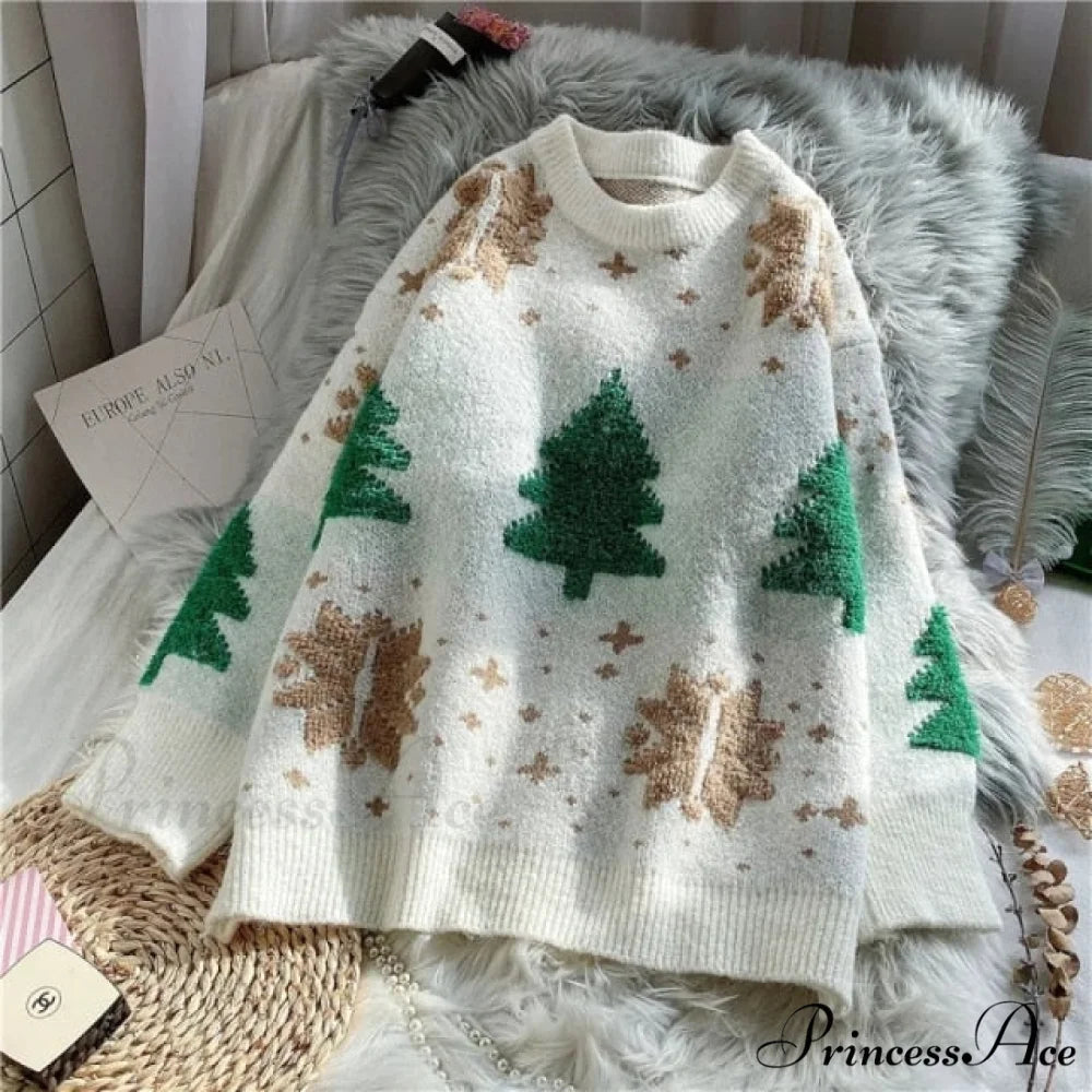 Christmas Red Deer Sweater White / One Size