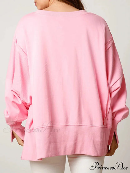 Christmas Sequin Candy Cane Holiday Oversized Side Slit Sparkly Pullover Christmas Hoodie Christmas Hoodies-L