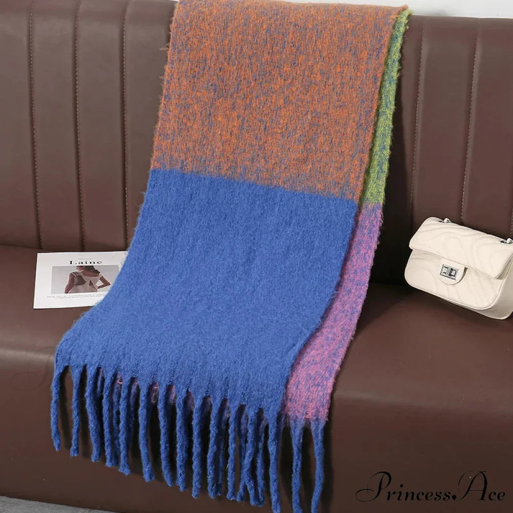 Chunky Banded Cashmere Journey Wrap Scarf Color14 / 40x200cm scarf-241228