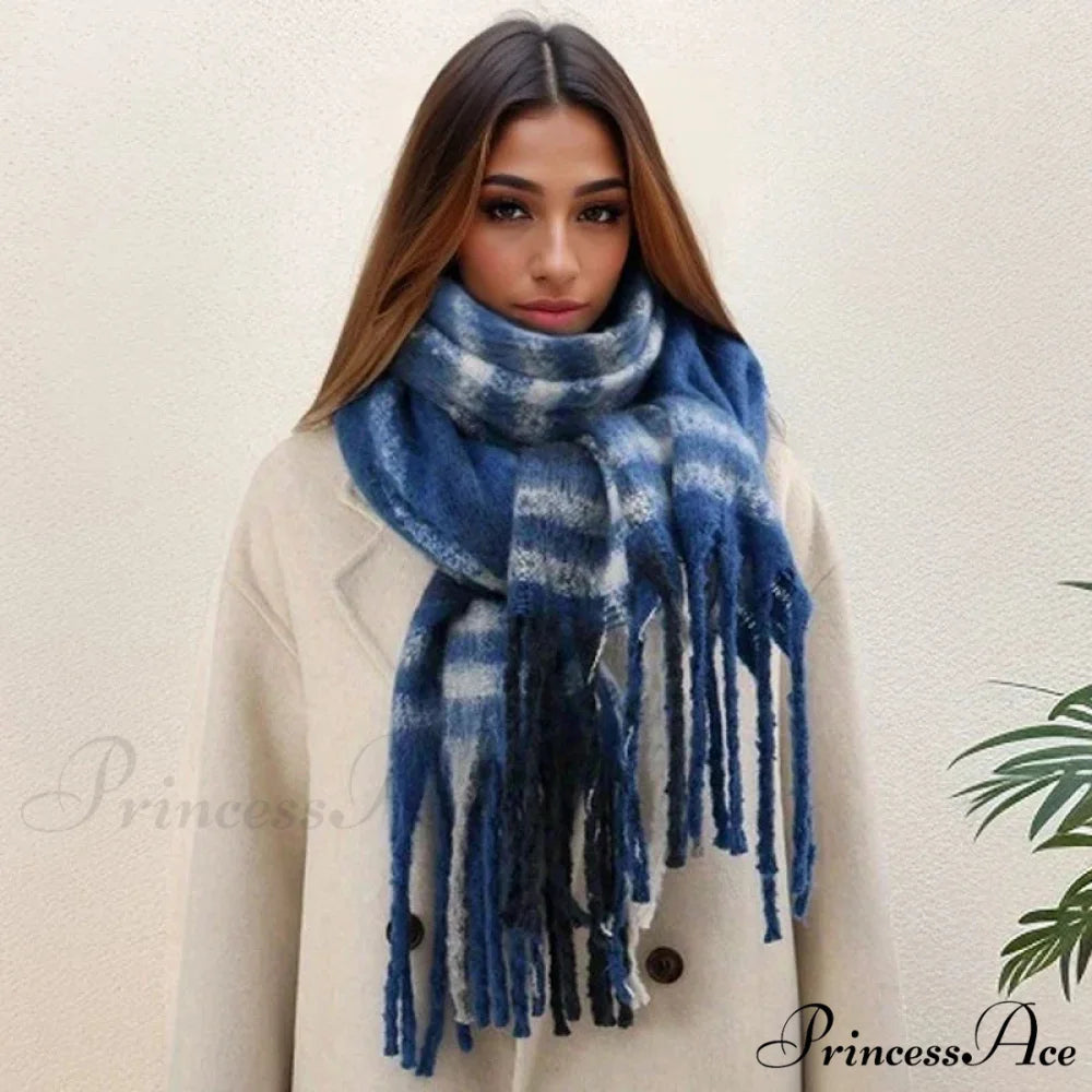 Chunky Banded Cashmere Journey Wrap Scarf Color5 / 40x200cm scarf-241228
