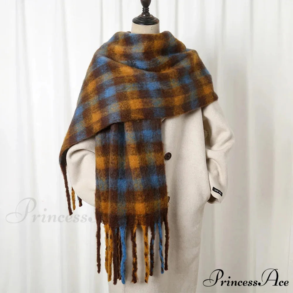 Chunky Banded Cashmere Journey Wrap Scarf Color7 / 40x200cm scarf-241228