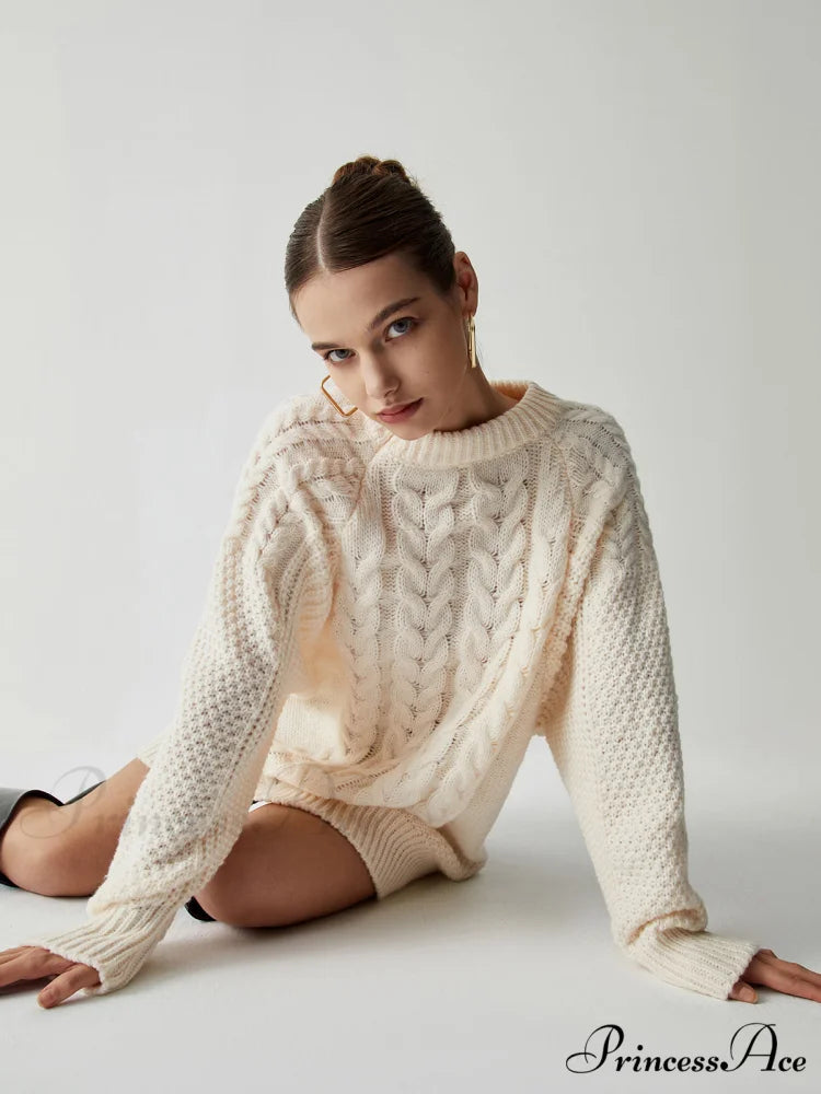 Chunky Cable Graceful Knit Oversized Sweater