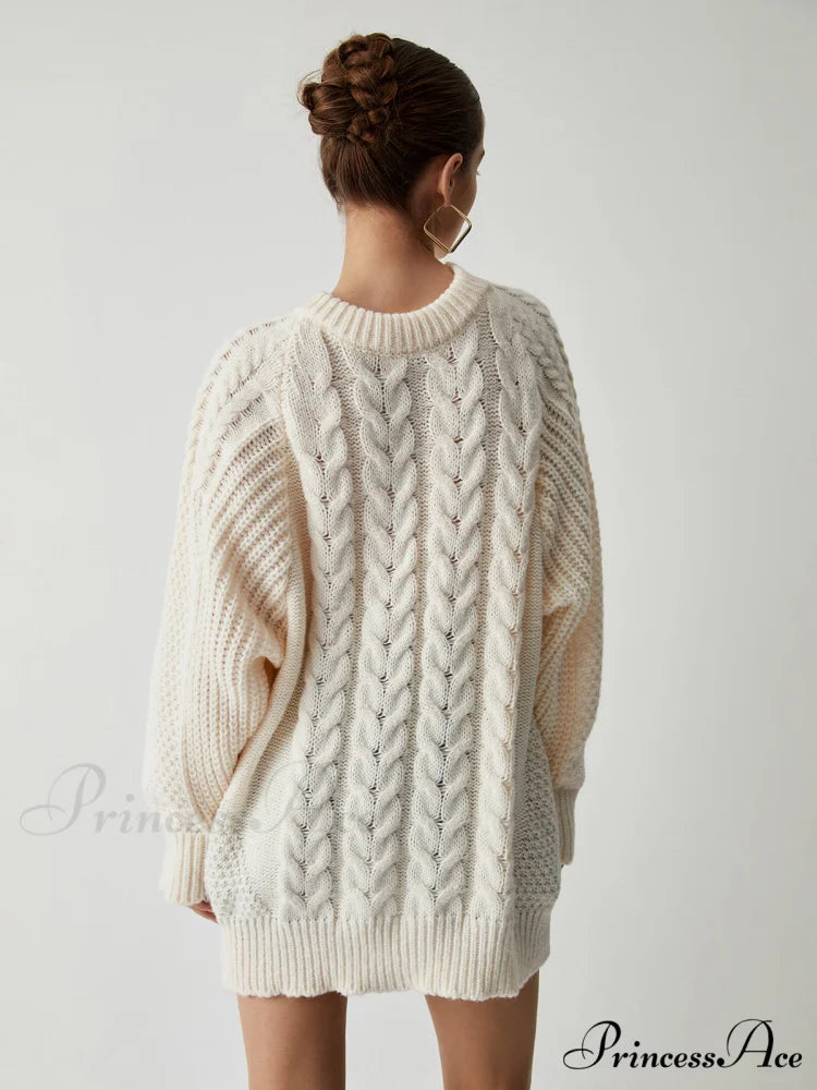 Chunky Cable Graceful Knit Oversized Sweater