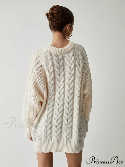 Chunky Cable Graceful Knit Oversized Sweater