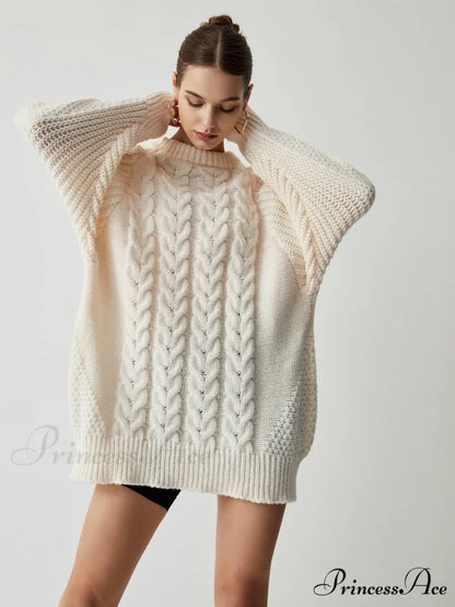 Chunky Cable Graceful Knit Oversized Sweater