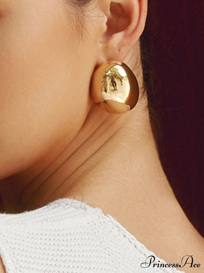 Chunky Teardrop Graceful Statement Earrings Gold / One Size
