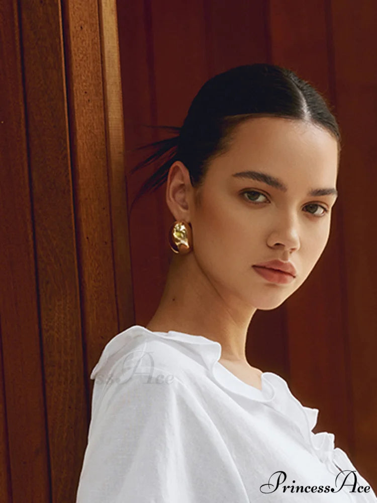 Chunky Teardrop Graceful Statement Earrings Gold / One Size