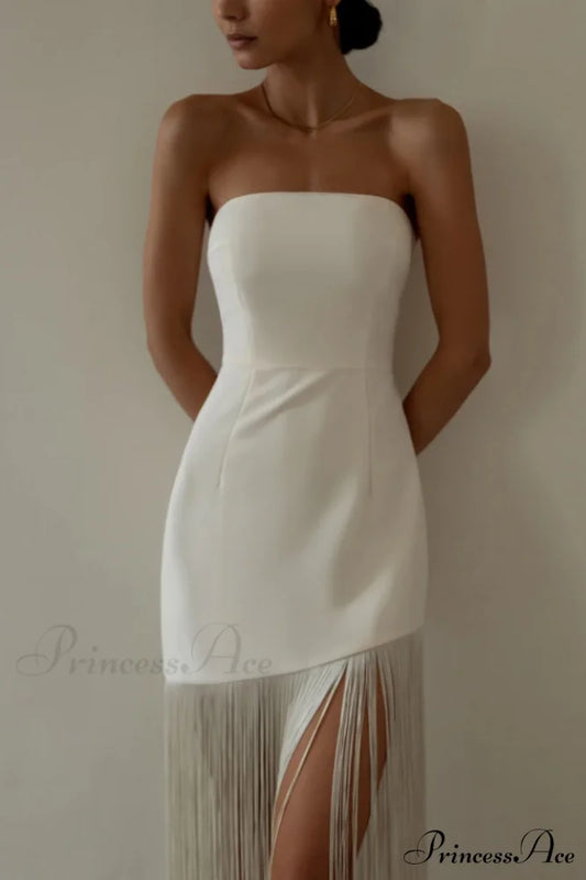 Chyler Elegant Midi Dress S / White