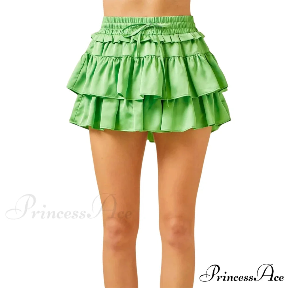 Cinch Layered Frills Skirt Green / S skirts-250223