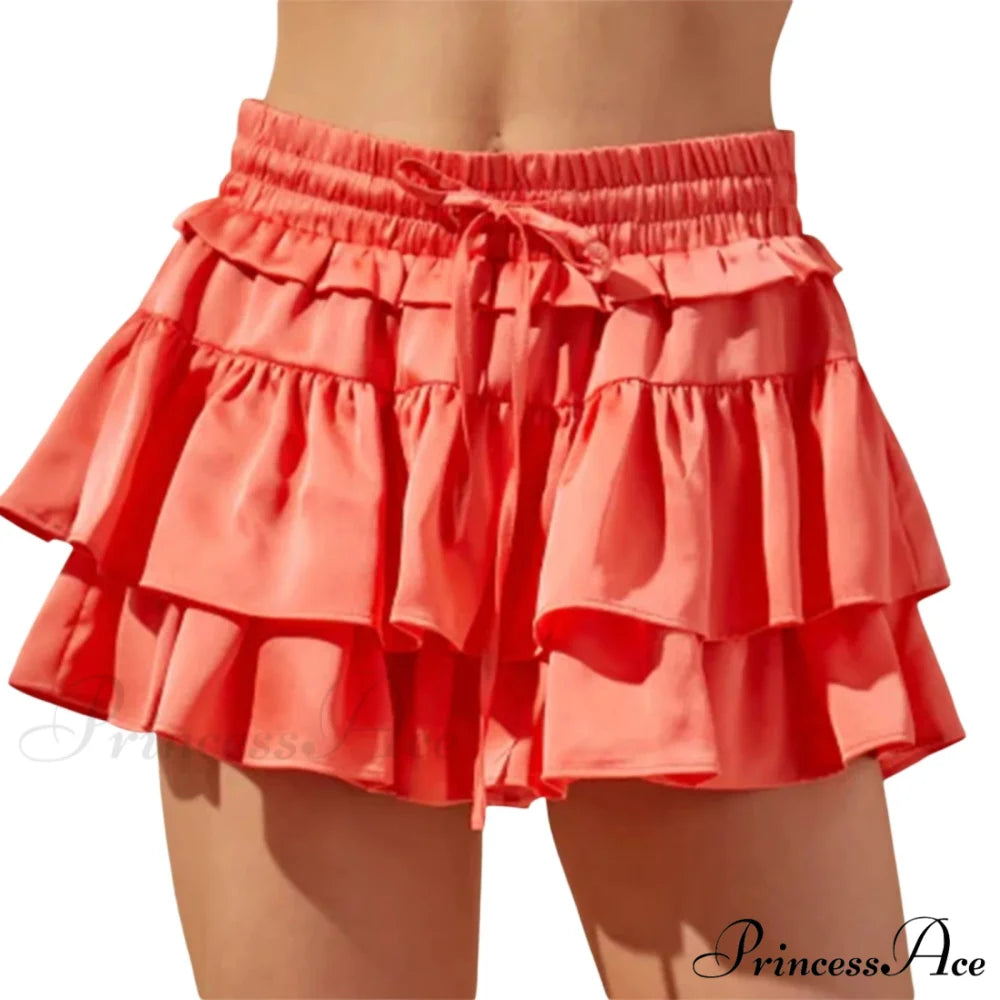 Cinch Layered Frills Skirt Orange / S skirts-250223