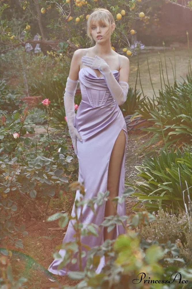 Cinderella Divine 7483 Charming Corset Cowl Satin Gown XS / Lavender