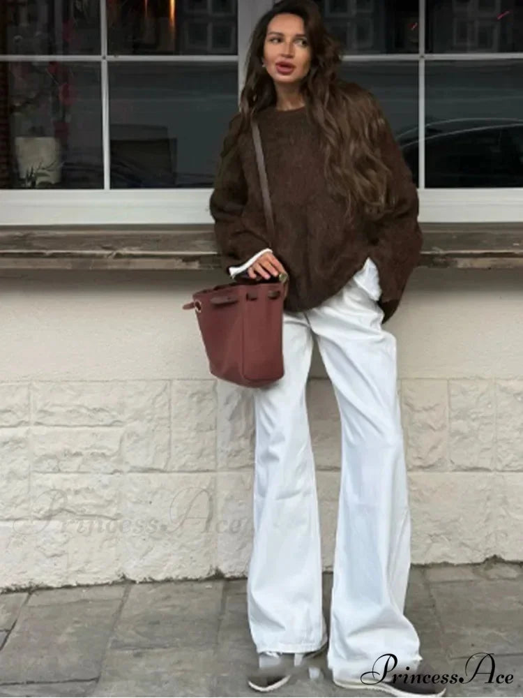 Circular Neck Cashmere Antique Jumper swraters-241228