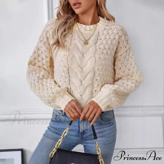 Circular Neck Empty Out Pullover swraters-241228