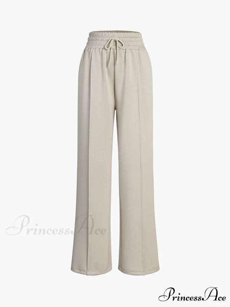 City Walk Graceful Wide Leg Sweatpants Apricot / XS