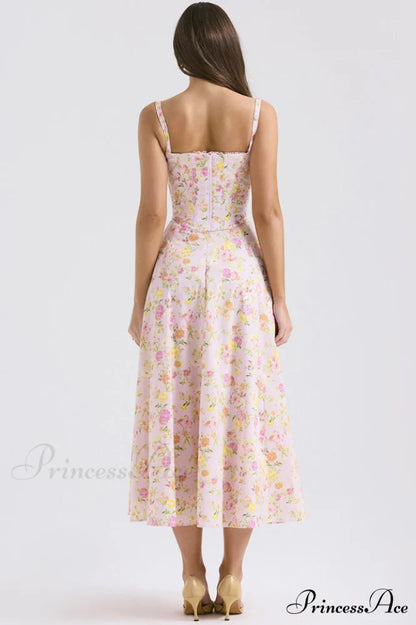 Clarabelle Pink Meadow Charming Print Cotton Sundress