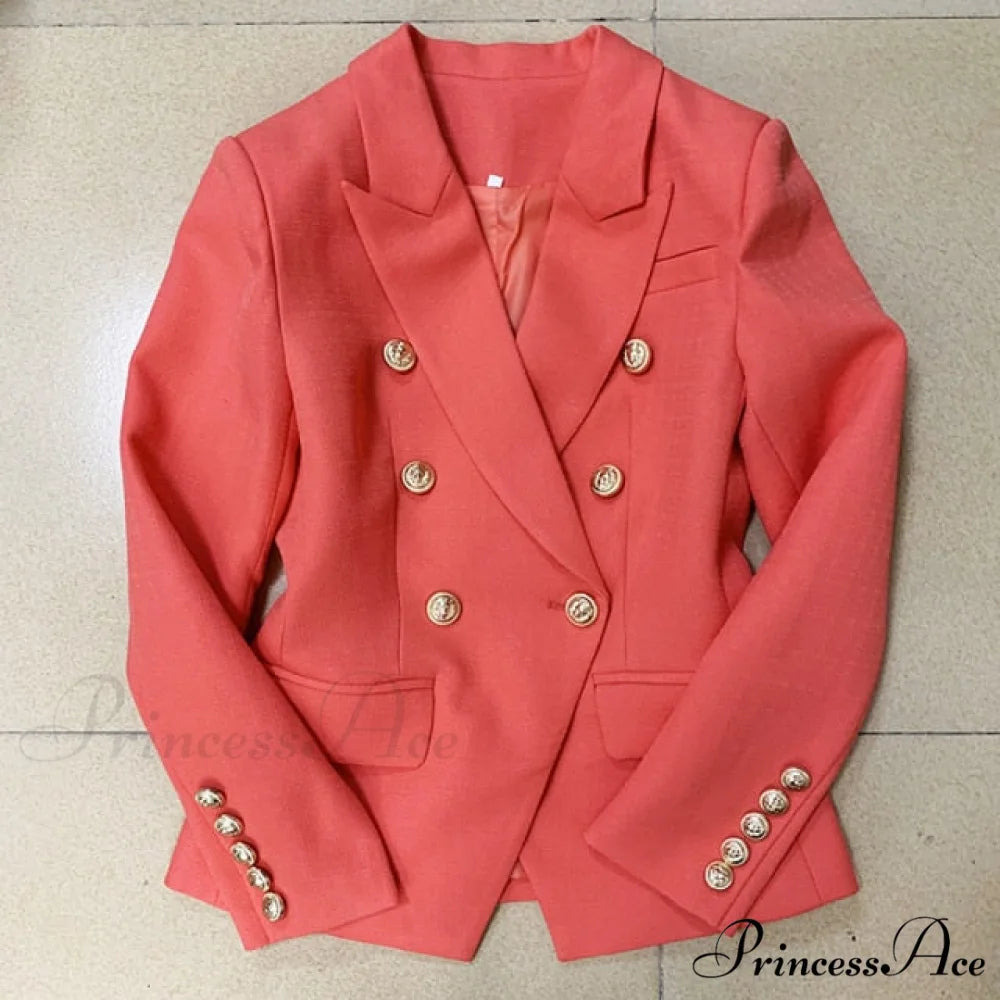 Classic Baroque Designer Blazer Coral Red / S