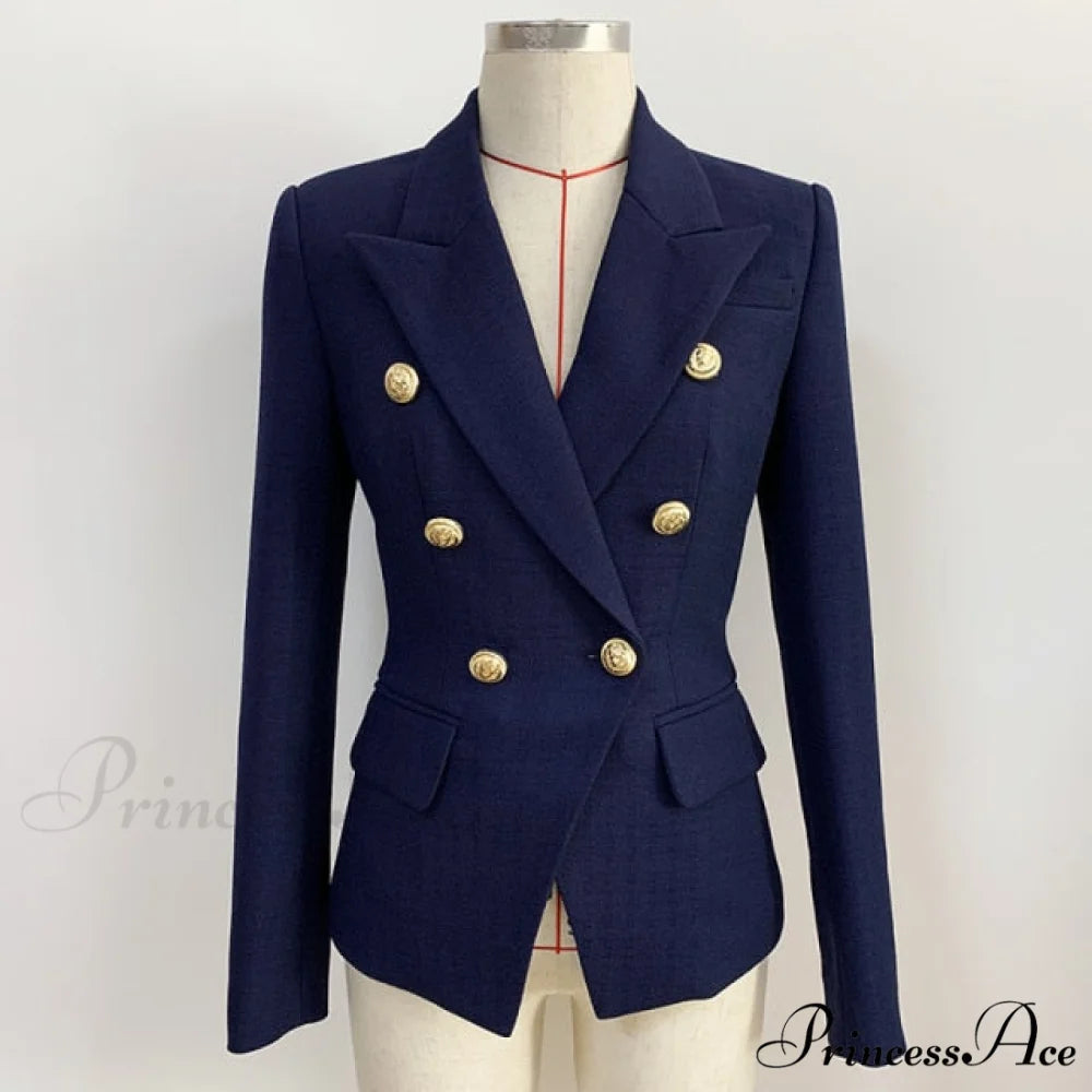 Classic Baroque Designer Blazer Navy Blue / S
