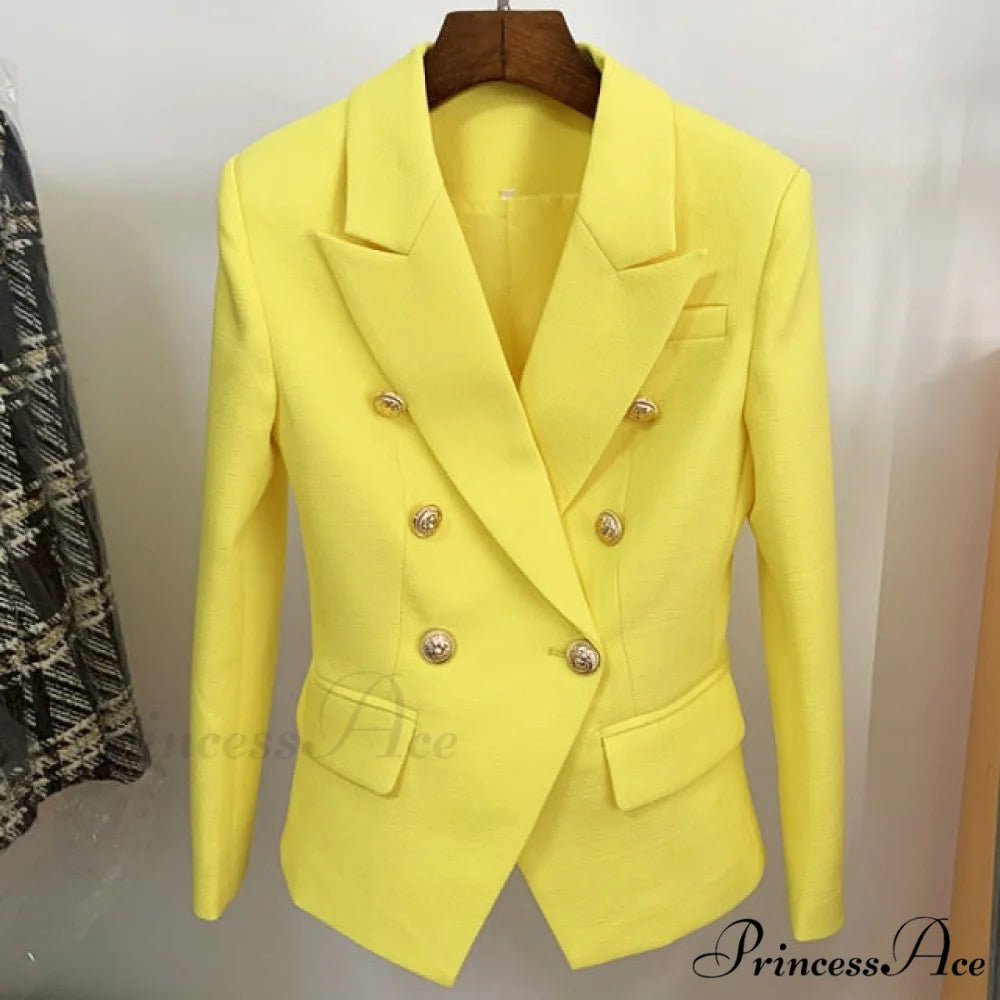 Classic Baroque Designer Blazer Yellow / S
