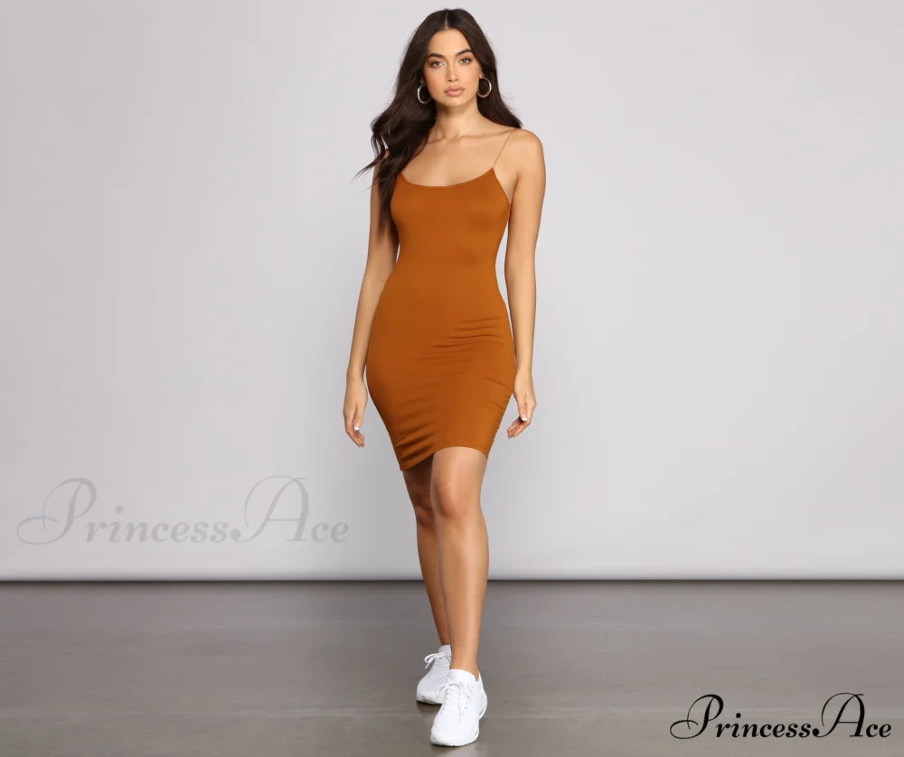 Classic Chic Scoop Charming Neck Knit Mini Dress