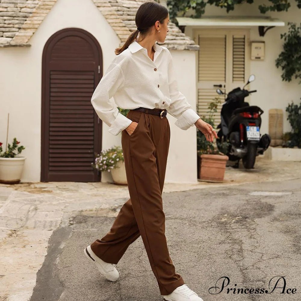 Classic High Graceful Waist Flare Jeans M / Brown