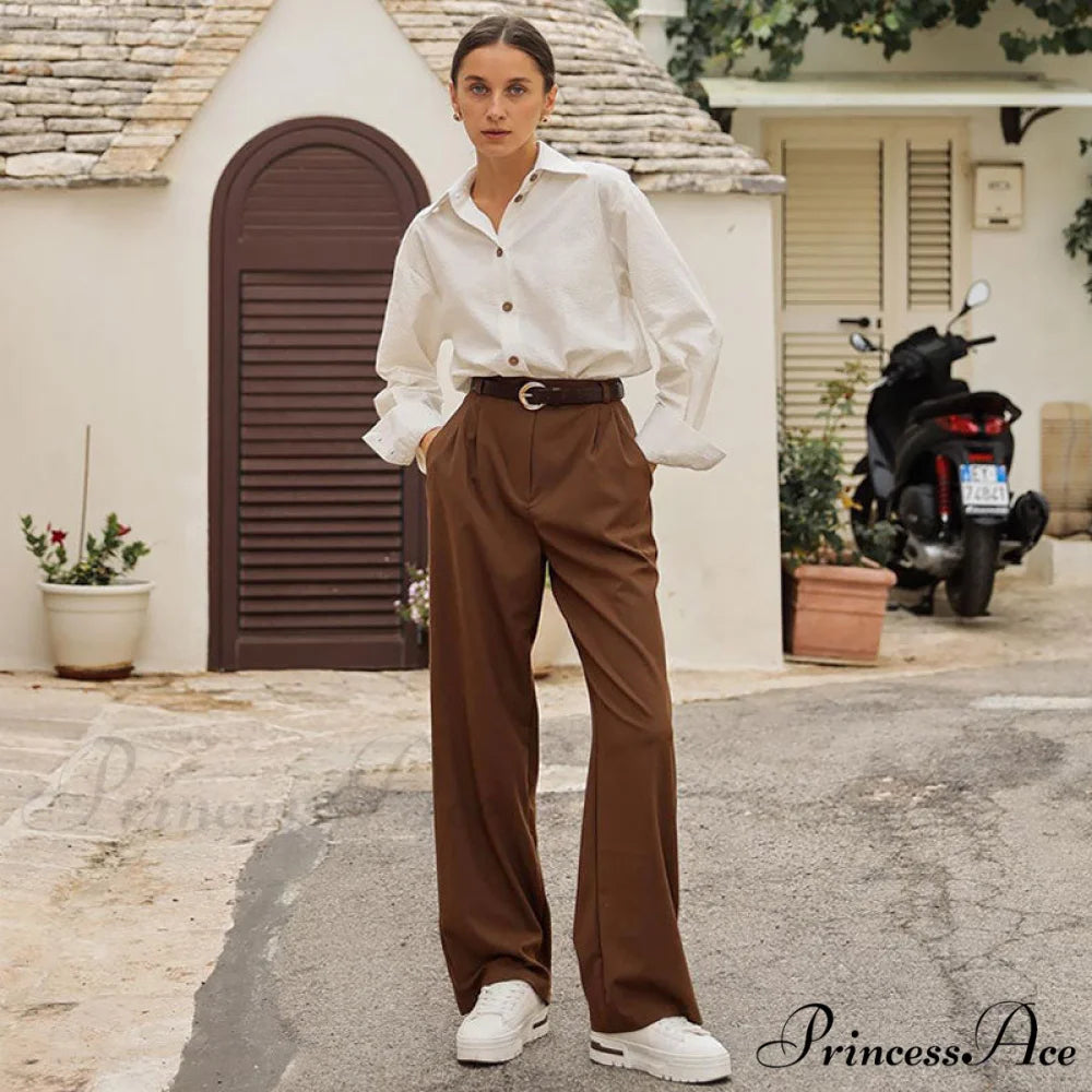 Classic High Graceful Waist Flare Jeans S / Brown