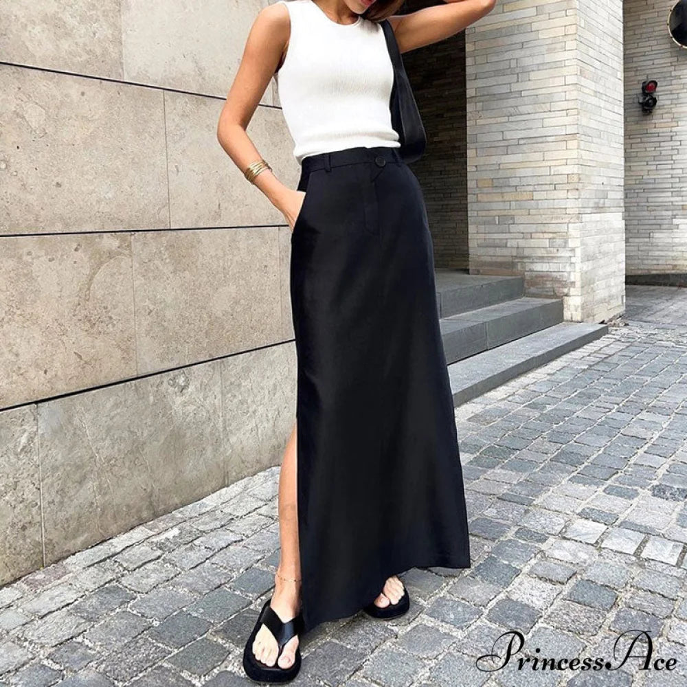 Classic Straight Graceful Leg Denim Overall M / Black