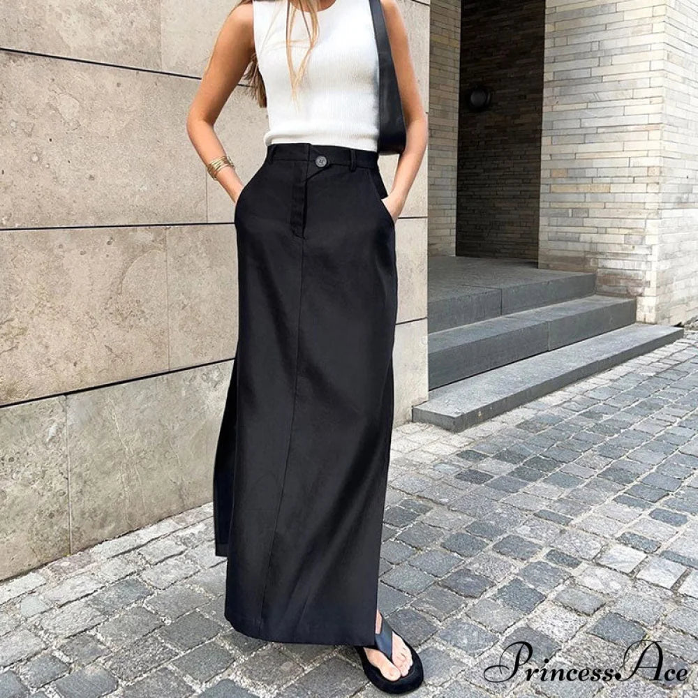 Classic Straight Graceful Leg Denim Overall S / Black