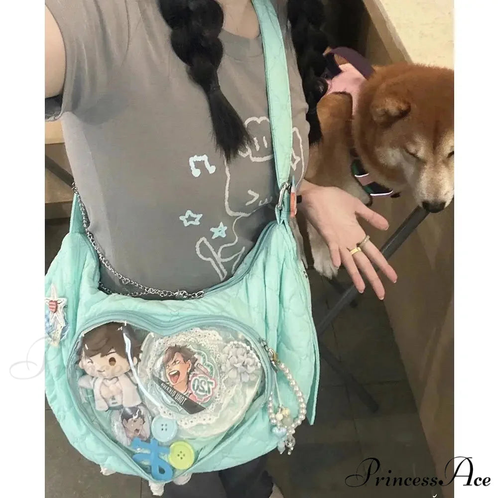 Clear Heart Ita Bags Informal Crossbody Green crossbody-250126