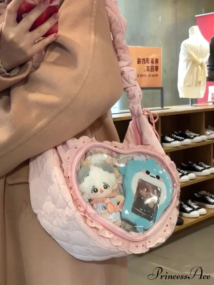 Clear Heart Ita Bags Informal Crossbody Pink crossbody-250126