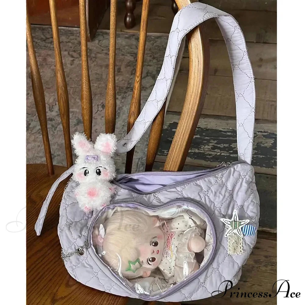 Clear Heart Ita Bags Informal Crossbody PURPLE crossbody-250126