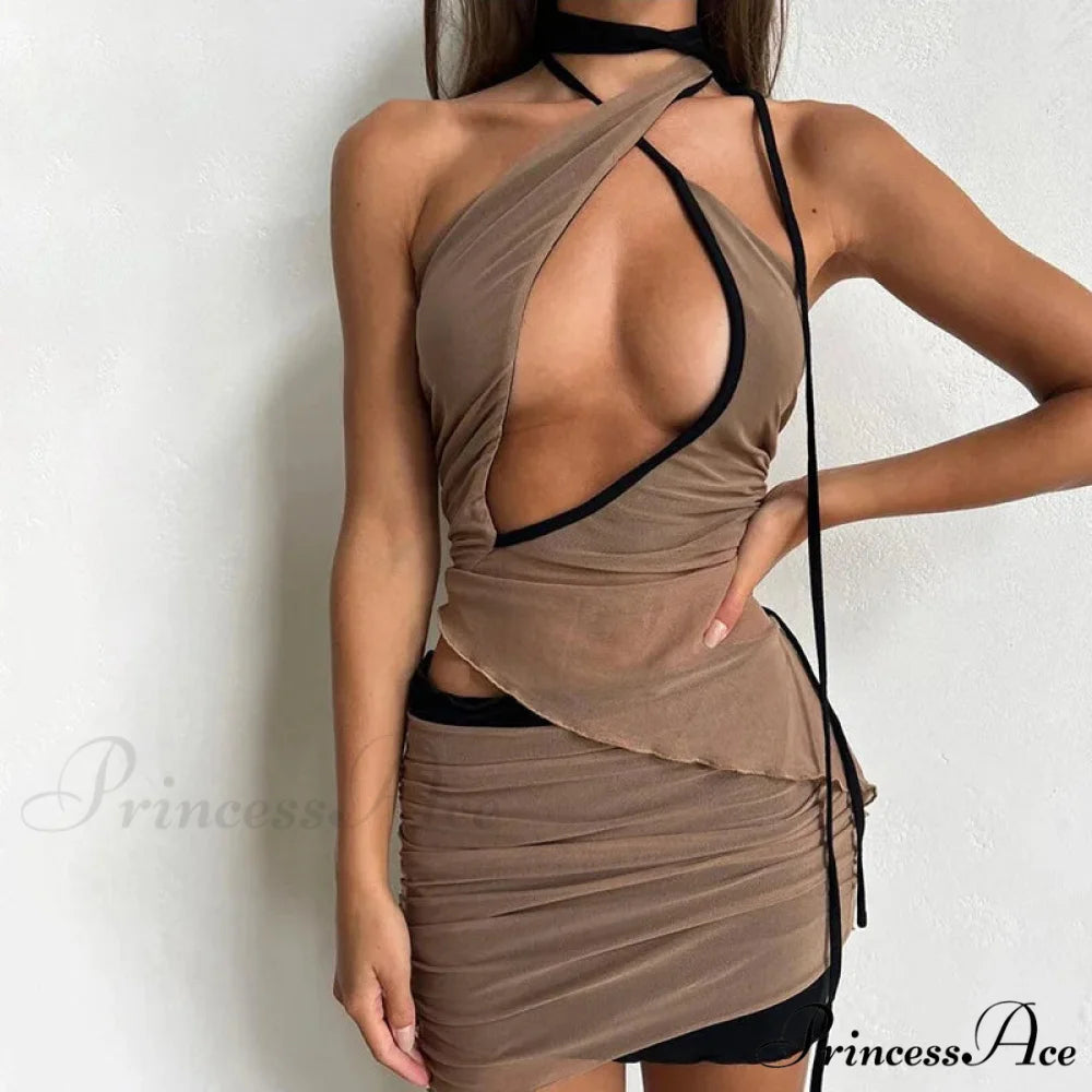 Club A-line High Waist Buttock Mini Dress