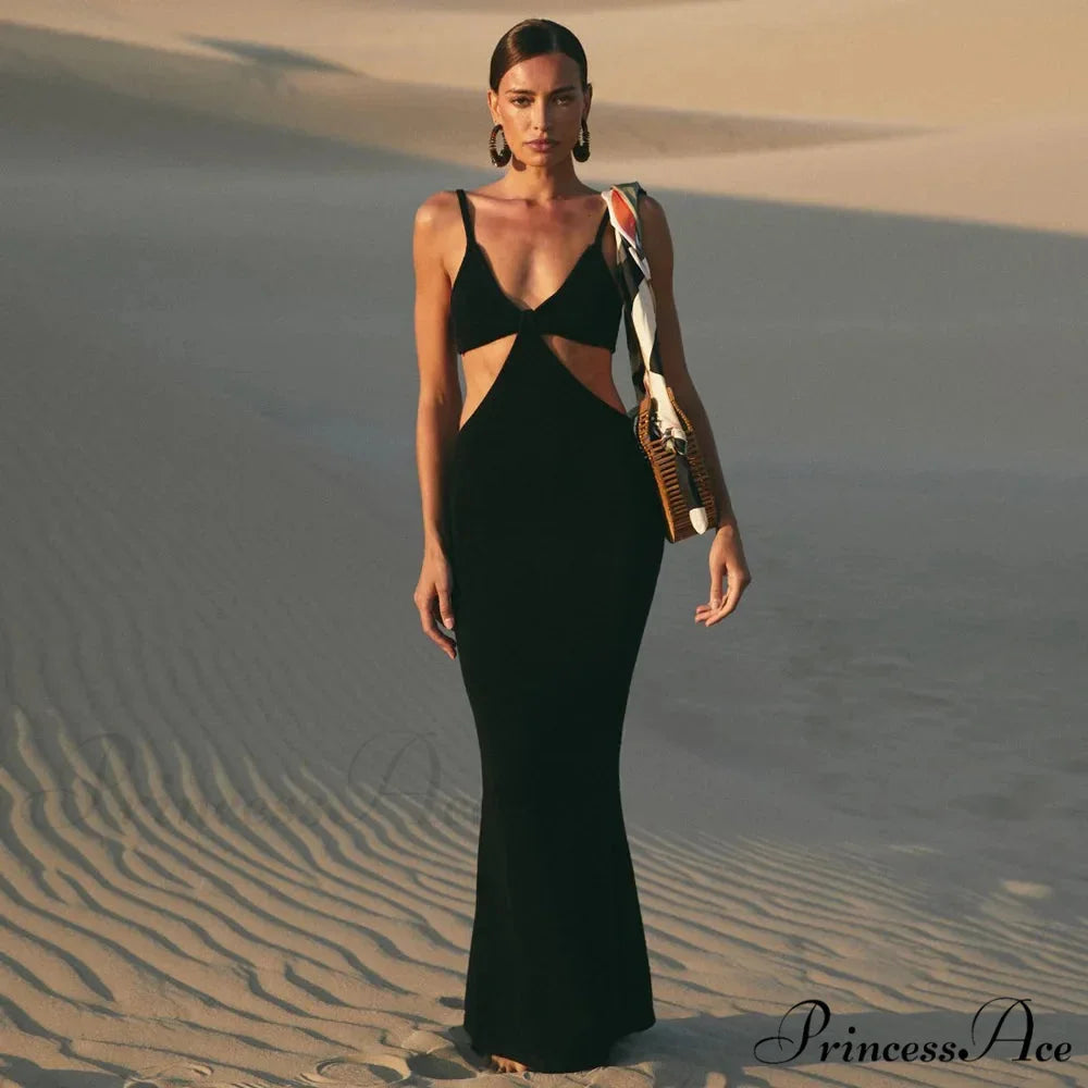 Club Bodycon Clothes Hollow Out Corset Mini Long Y2K Elegant Beach Top Cut Out Dress