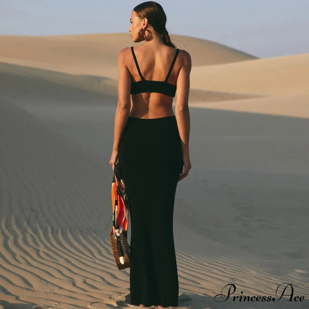 Club Bodycon Clothes Hollow Out Corset Mini Long Y2K Elegant Beach Top Cut Out Dress