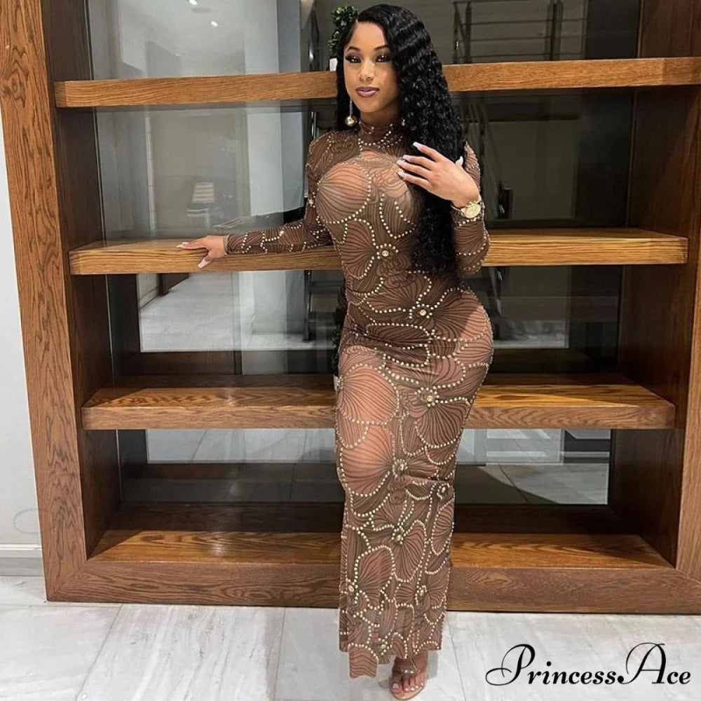 Club Bodycon See Through Long Dress