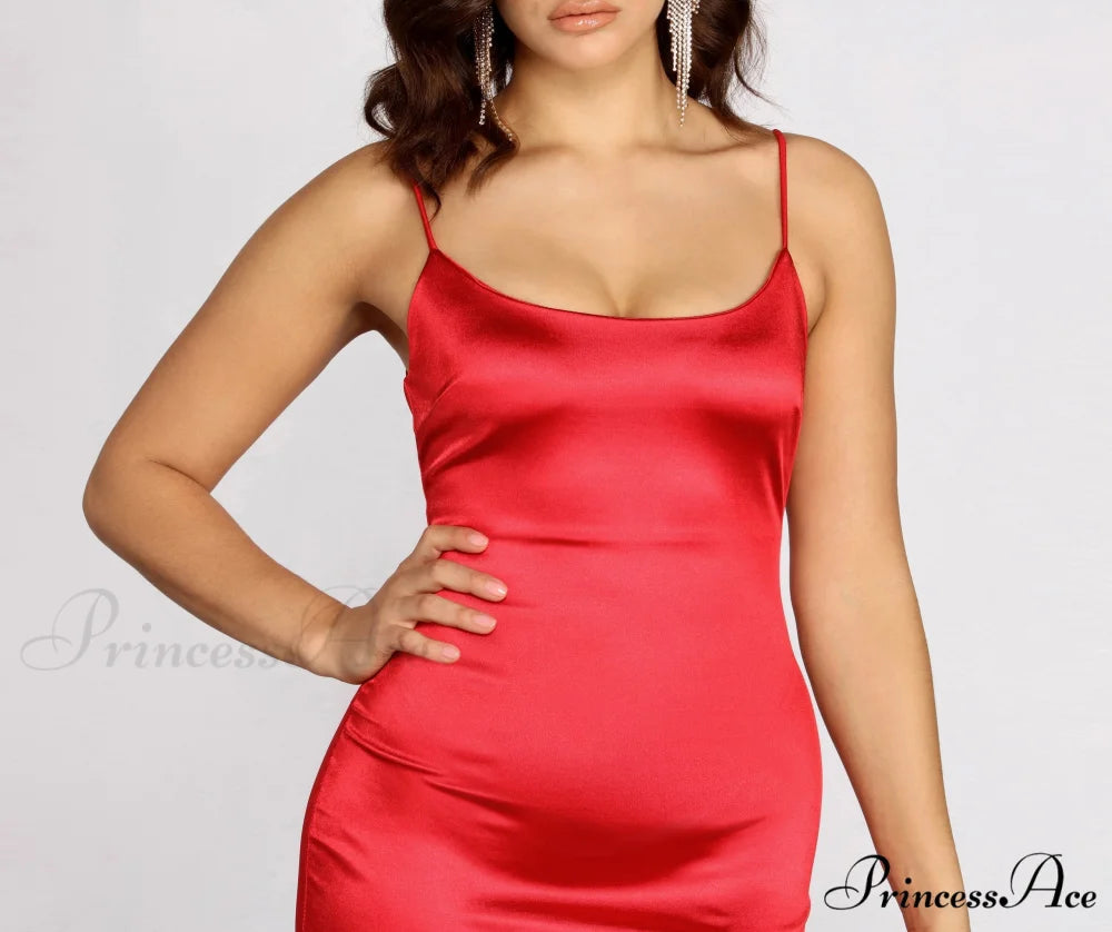 Club Cuts Stylish Satin Mini Dress