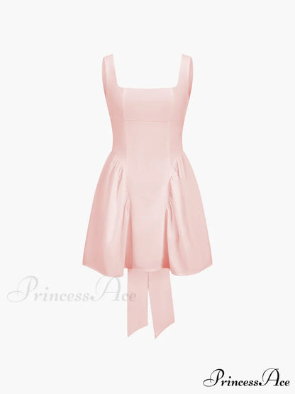 Coastal Cowgirl Open Trendy Back Zippered Short Dress Pink / XS