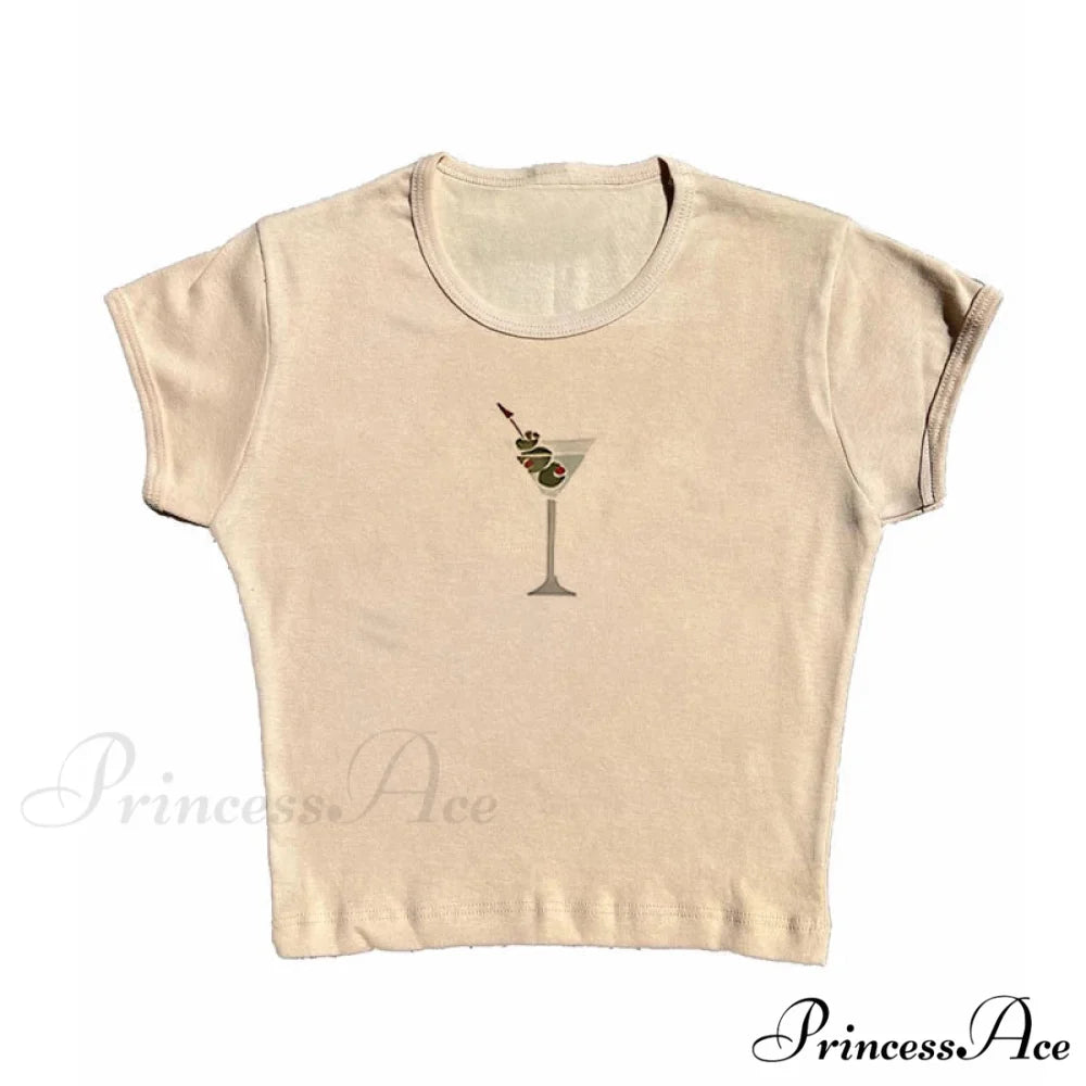 Cocktail Elegant Graphic Tee khaki / S