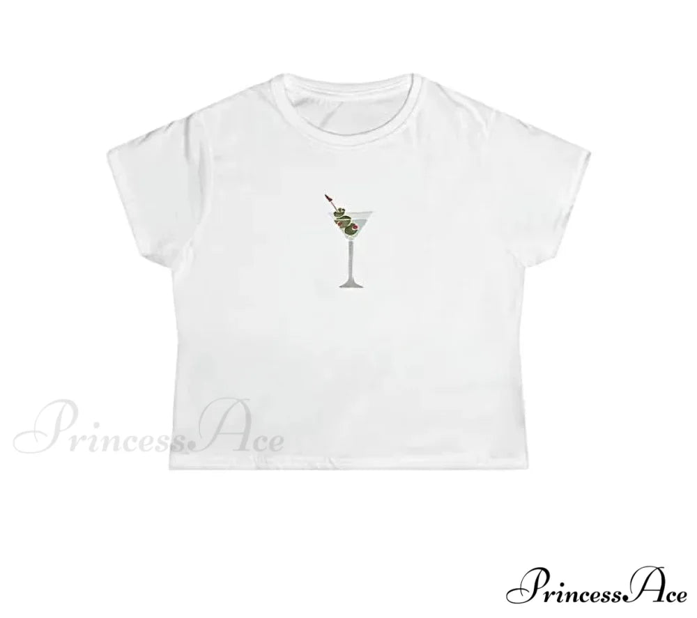 Cocktail Elegant Graphic Tee WHITE / S