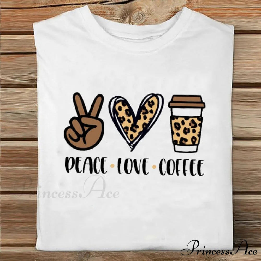 Coffee Love Cartoon Printing Clothes Tshirt