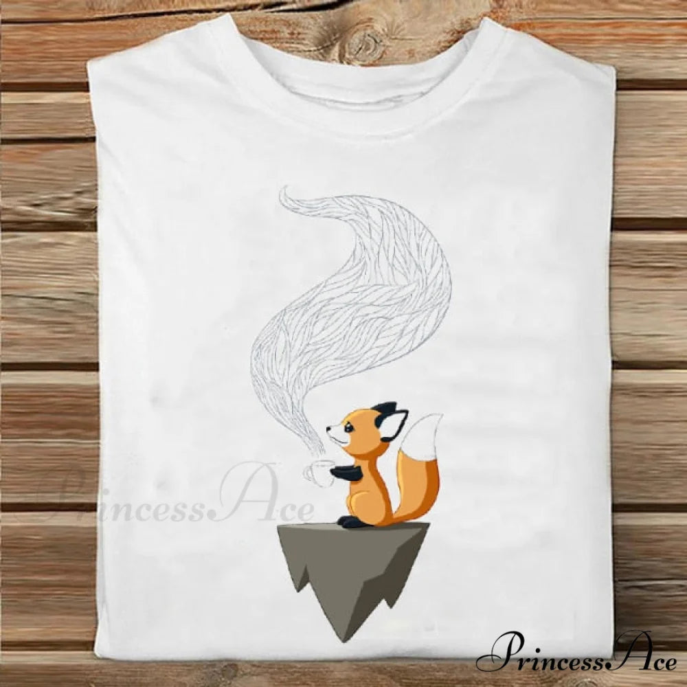 Coffee Love Cartoon Printing Clothes Tshirt