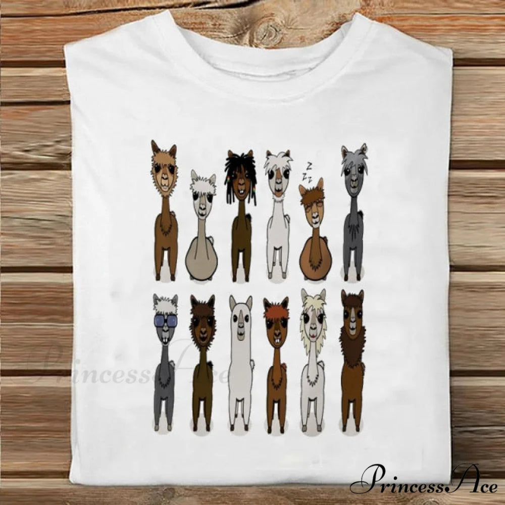 Coffee Love Cartoon Printing Clothes Tshirt cats / S