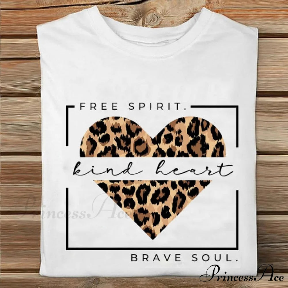 Coffee Love Cartoon Printing Clothes Tshirt heart / S