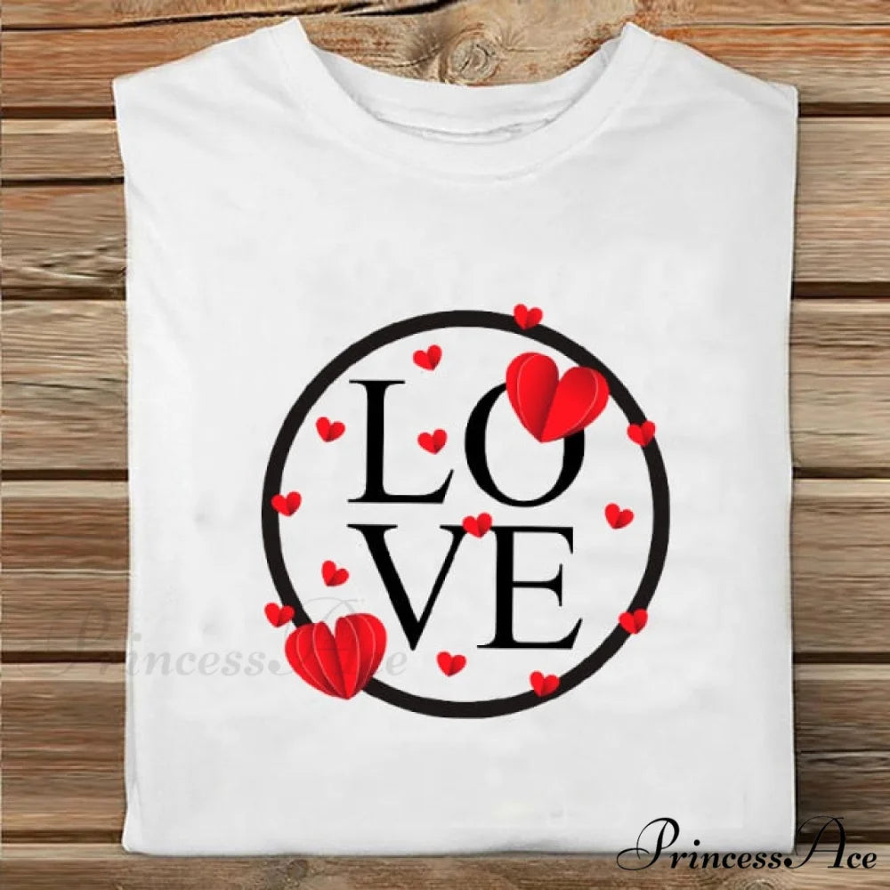 Coffee Love Cartoon Printing Clothes Tshirt love / XL