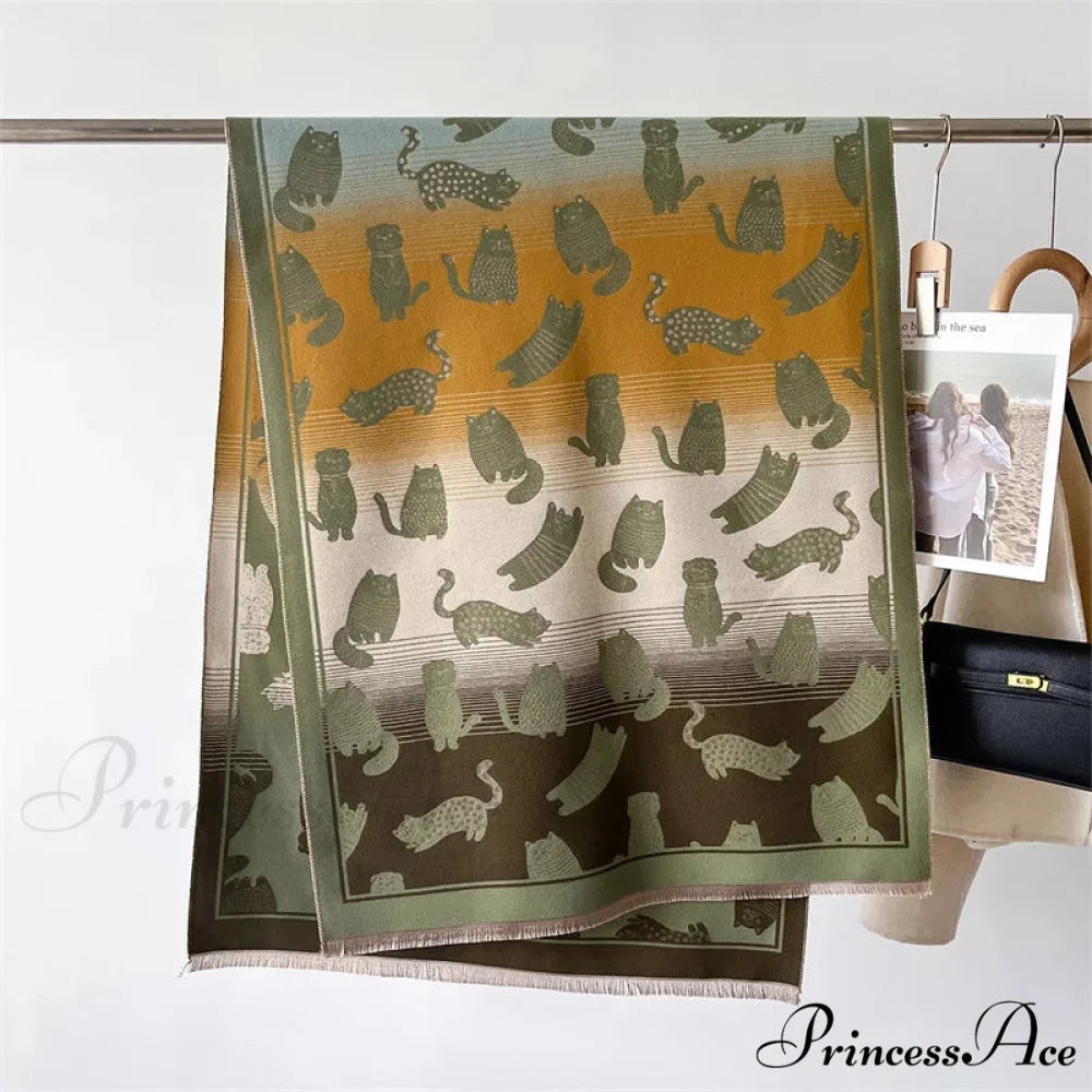 Cold Cashmere Feline Pashmina Scarf scarf-241228