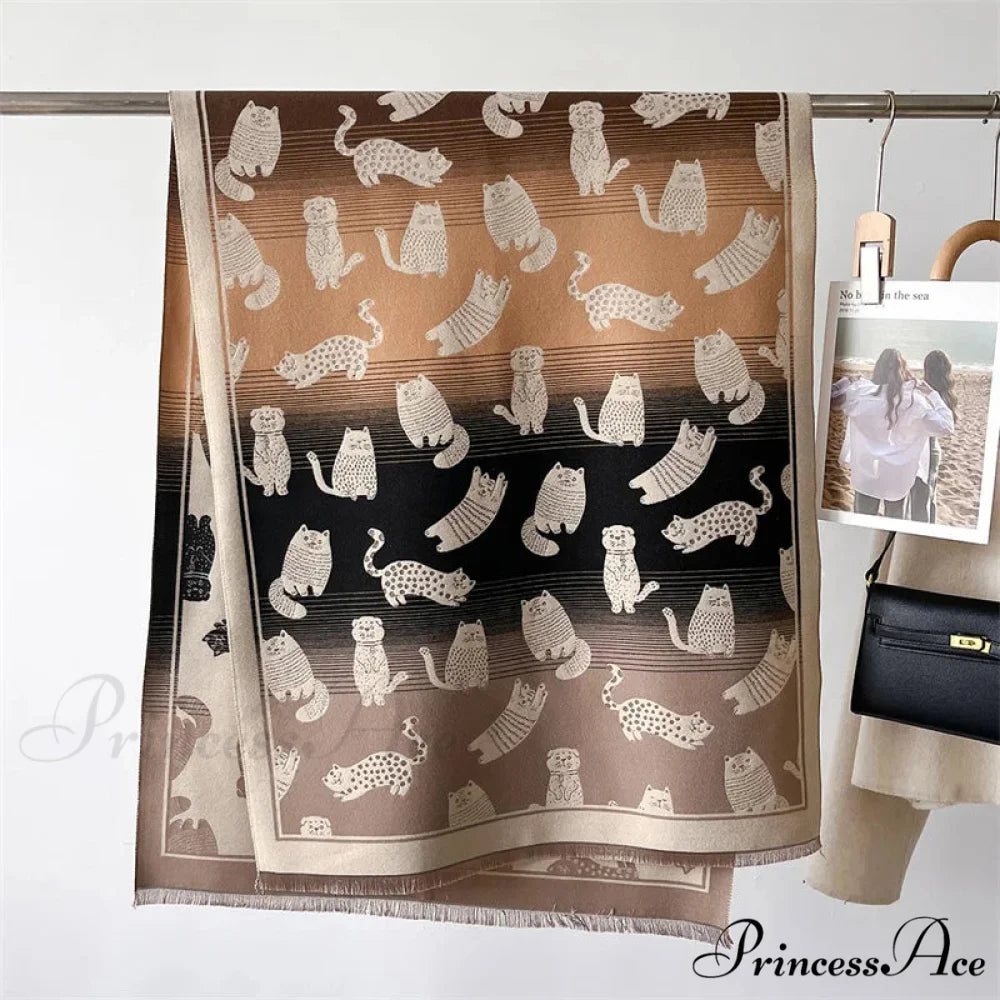 Cold Cashmere Feline Pashmina Scarf scarf-241228