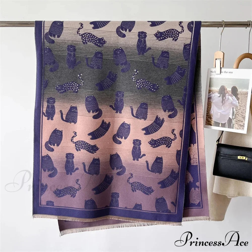 Cold Cashmere Feline Pashmina Scarf scarf-241228